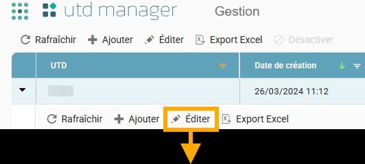 Edit button highlighted in the action bar of UTD versions